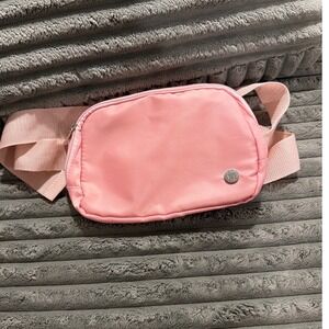VM Women Pink Nylon Belt Bag Adjustable Strap Fanny Pack Crossbody Hip Purse
